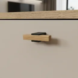 Leseni gumb ALVEA / lakiran hrast