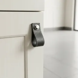 Ročaj v obliki gumba SAMSONITE / Črno usnje