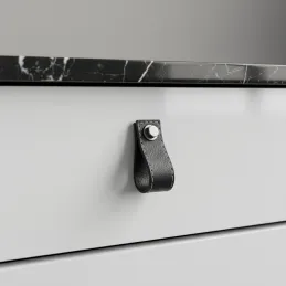 Ročaj v obliki gumba SAMSONITE / Črno usnje