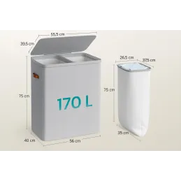 Košara za perilo MYSTIC 170 l / Črna