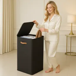 Košara za perilo MYSTIC 170 l / Črna