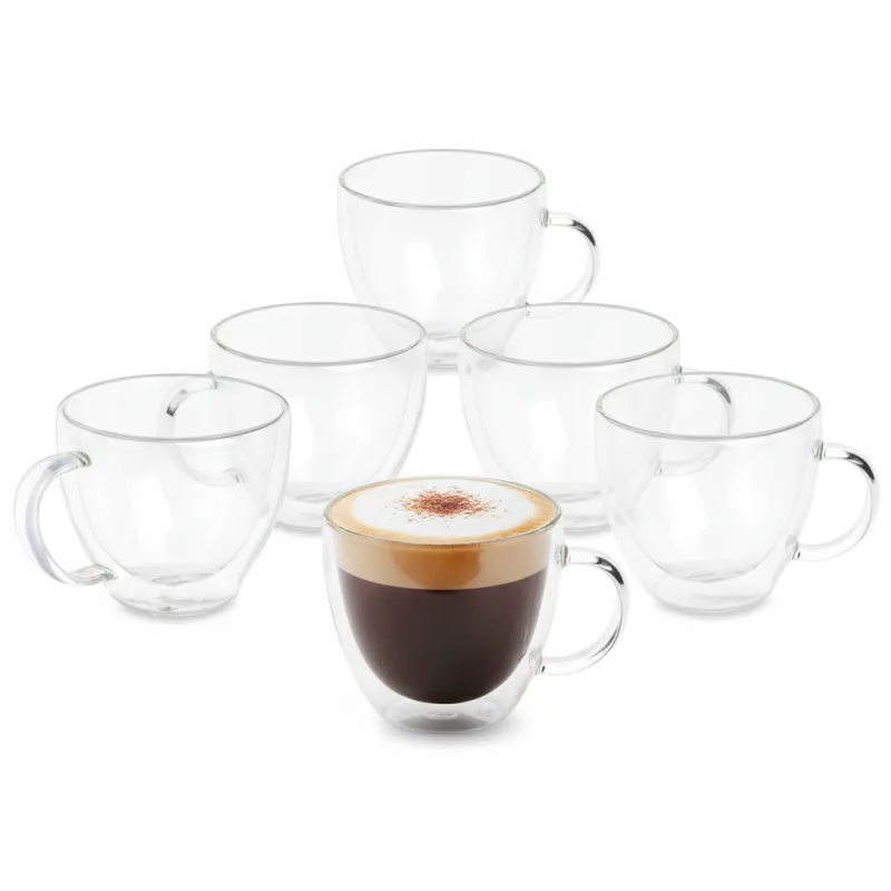 Komplet 6 termo kozarcev za kavo VIVALTO 140 ml / prozornih