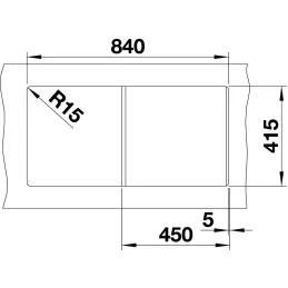 Granitno pomivalno korito Blanco FAVUM 45 S / črno