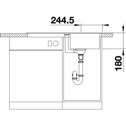 Granitno pomivalno korito Blanco FAVUM 45 S / antracit