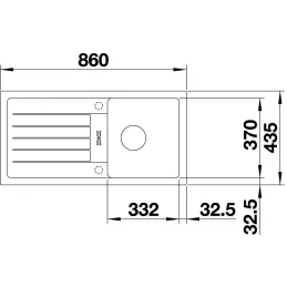 Pomivalno korito iz keramike Blanco FAVUM 45 S / Soft bela