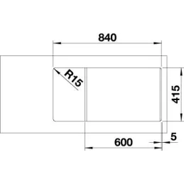 Granitno pomivalno korito Blanco FAVUM XL 6 S / Črna