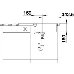 Granitno pomivalno korito Blanco FAVUM XL 6 S / Črna