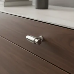 Ročaj v obliki gumba TINA DUO / bleščeči nikelj