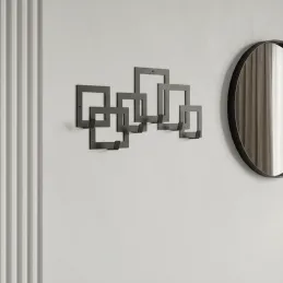 Oblikovalski stenski obešalnik QUADRO / Mat črna