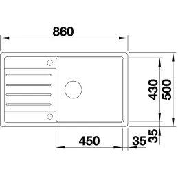 Granitno pomivalno korito Blanco LEGRA XL 6 S / vulkansko siva