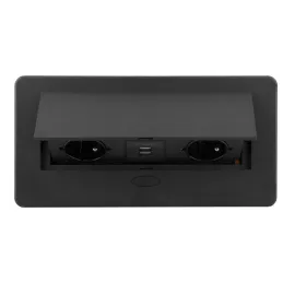 Izskočna električna vtičnica KOMBI BOX USB A+C / Črna