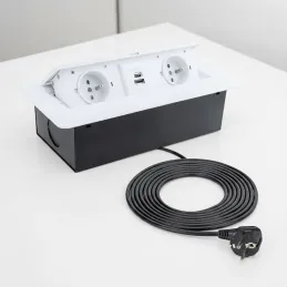 Dvižna električna vtičnica KOMBI BOX USB A+C / Bela