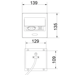 Izvlečna električna vtičnica BOX MINI 1x230V + 2xUSB A+C / Črna