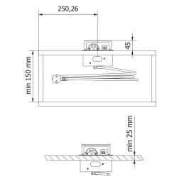 Izvlečna električna vtičnica BOX MINI 1x230V + 2xUSB A+C / Črna