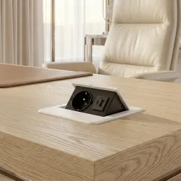 Dvižna električna vtičnica BOX MINI 1x230V + 2xUSB A+C / Bela