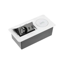 Izvlečna električna vtičnica 1x230 V + polnjenje USB A-C / mat bela