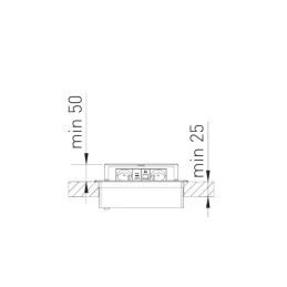 Izvlečna električna vtičnica 2 × 230 V + polnjenje USB A-C + RJ45 + HDMI / črna