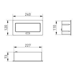 Izvlečna električna vtičnica 2 × 230 V + polnjenje USB A-C + RJ45 + HDMI / črna