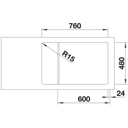 Pomivalno korito iz nerjavnega jekla Blanco LEMIS XL 6 S-IF Compact