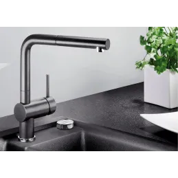 Blanco LINUS-S armatura z izvlečno prho – silgranit / siva skala