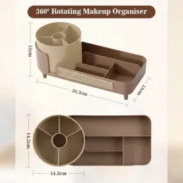 Vrtljiv organizator za kozmetiko MAKEUP / Rjava