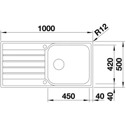 Pomivalno korito iz nerjavnega jekla Blanco LIVIT XL 6 S / z ekscentrom