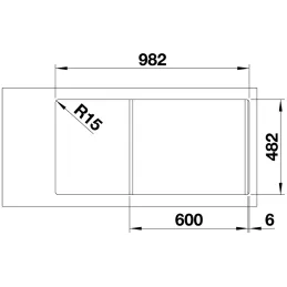 Pomivalno korito iz nerjavnega jekla Blanco LIVIT XL 6 S / z ekscentrom