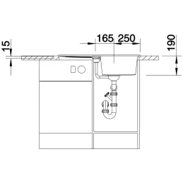 Granitno pomivalno korito Blanco METRA 45 S / Soft bela