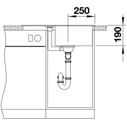 Kamnito-keramično pomivalno korito Blanco METRA 45 S Compact / črna
