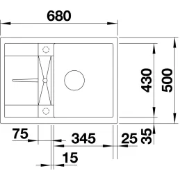 Kamnito-keramično pomivalno korito Blanco METRA 45 S Compact / Bela