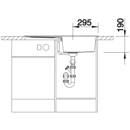 Granitno pomivalno korito Blanco METRA 5 S / vulkansko siva