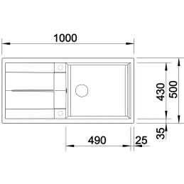Granitno pomivalno korito Blanco METRA XL 6 S / črna