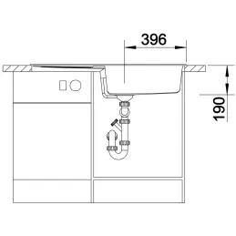 Granitno pomivalno korito Blanco METRA XL 6 S / vulkansko siva