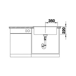 Granitno pomivalno korito Blanco PLEON 8 / antracit