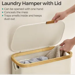 Košara za perilo SOFT 60 l / Bela