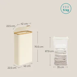 Koš za perilo SOFT 60 l / rjava