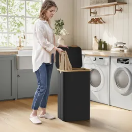 Košara za perilo SOFT 90 l / Črna