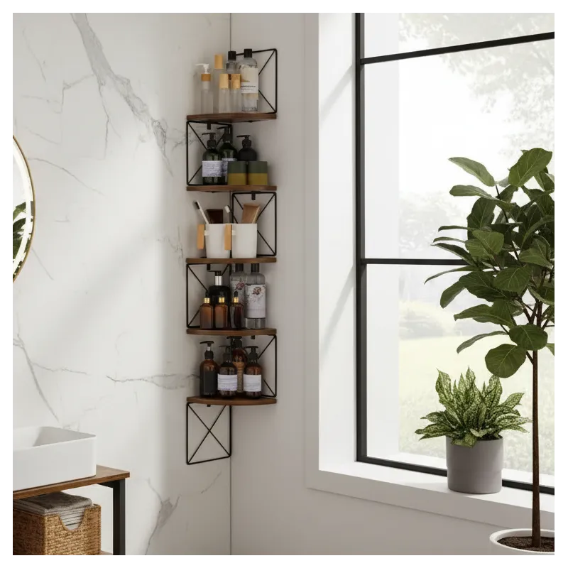 Kotna polica REGALO SHELF / mat črna – vintage les