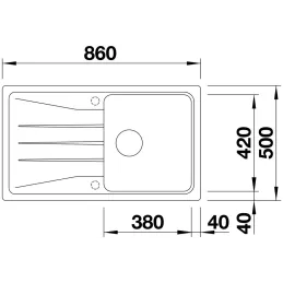 Kameninový drez Blanco SONA 45 S