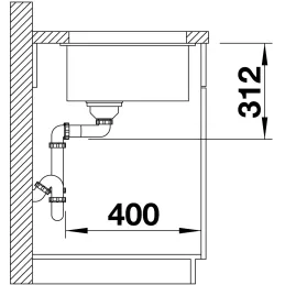 Granitno pomivalno korito Blanco SUBLINE 400 U
