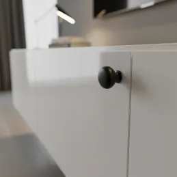 Ročaj v obliki gumba VALEA / Črna matirana