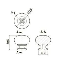 Ročaj v obliki gumba VALEA / nerjavno jeklo