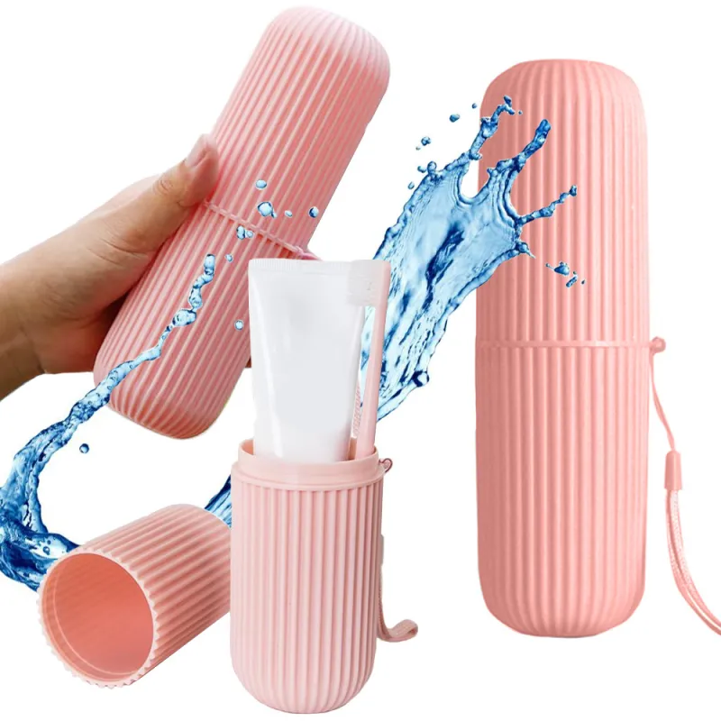 Potovalna torbica za zobne ščetke / Rožnata