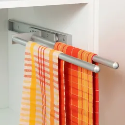 Izvlečni obešalnik za brisače z 2 nosilcema ARNOLD 440 mm / Aluminij