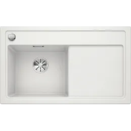 Granitno pomivalno korito Blanco ZENAR 45 S z ekscentrom / belo, levo postavljeno