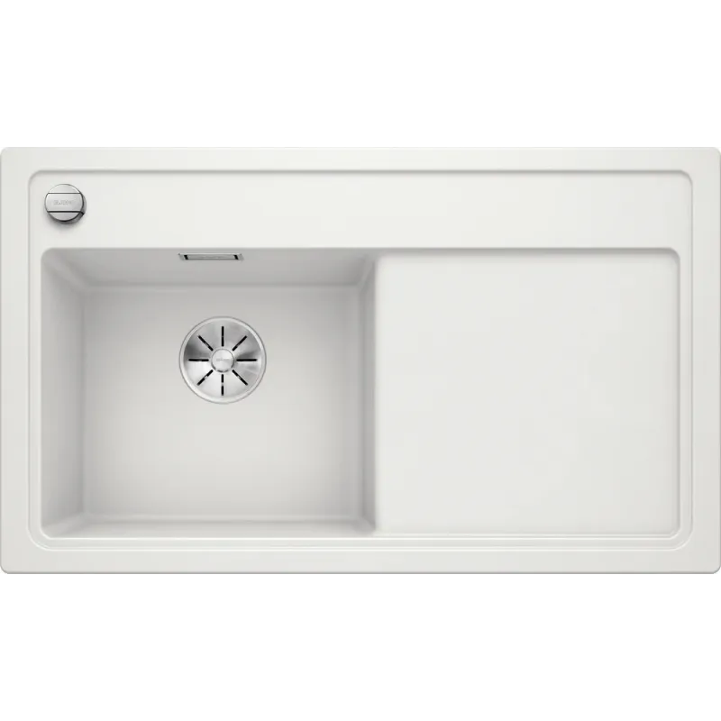 Granitno pomivalno korito Blanco ZENAR 45 S z ekscentrom / belo, levo postavljeno