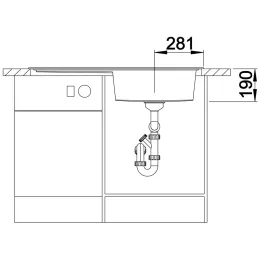 Granitno pomivalno korito Blanco ZENAR XL 6 S / z ekscentrom / desno