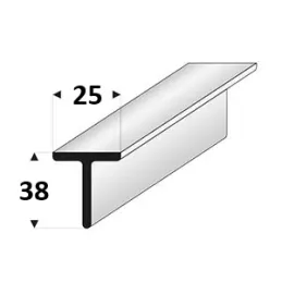 Univerzalni povezovalni profil za delovno ploščo 38 mm z ravnim robom ABS / aluminij