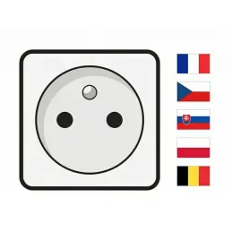 Izvlečna vtičnica LEGIA FRENCH 2x230V + USB A-C + lučka / mat bela