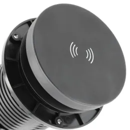 Izvlečna vtičnica LEGIA SCHUKO 2x230V + USB A-C + lučka / Mat črna